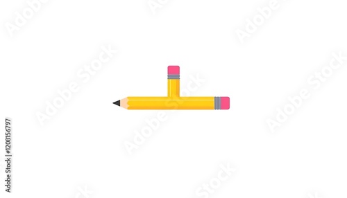 Free Download Creative Pencil Design Two Pencils Forming a T-shape - GFXLoad