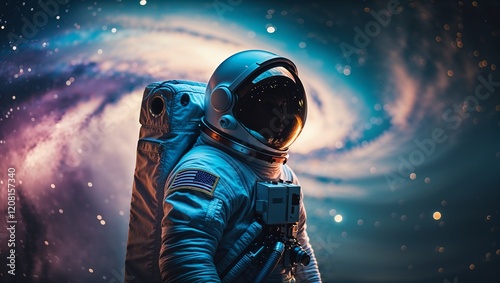 space galaxy planets stars illustration of astronaut lost in space