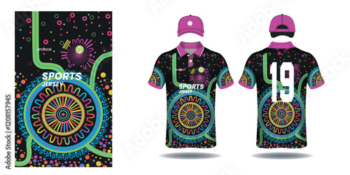 Sublimation soccer jersey mockup for Cricket, Football, Tennis, badminton, racing, gaming, Vector uniform