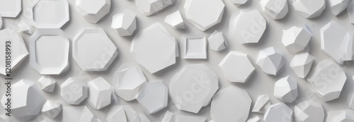 Assorted paper shapes like diamonds, ovals, and hexagons arranged neatly on white surface, arranged, neat, ovals photo