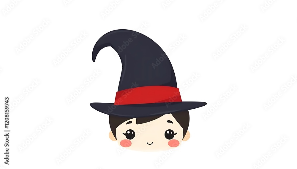 Cute Witch Child Cartoon Illustration Halloween Design Cute Witch Child Cartoon Illustration Halloween Design