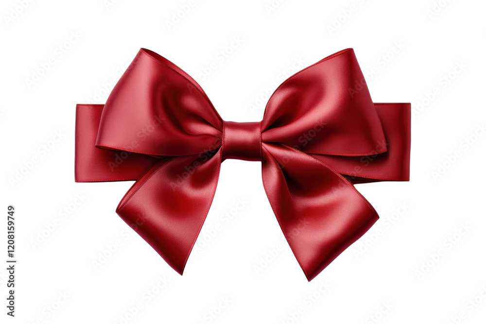 Elegant red satin bow for gift wrapping or decoration on a white background isolated on transparent background Elegant red satin bow for gift wrapping or decoration on a white background isolated on transparent background