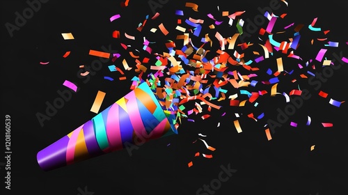 Party Icon - Confetti Popper Illustration