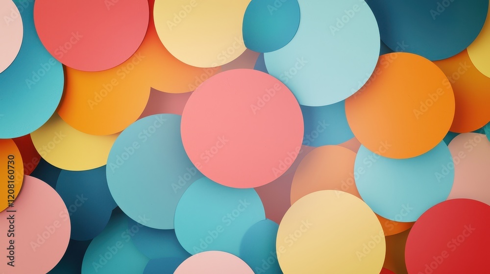 Vibrant Circles of Influence Expanding Outward in a Colorful Display of Paper Cut-Outs Vibrant Circles of Influence Expanding Outward in a Colorful Display of Paper Cut-Outs