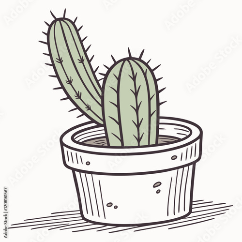 cactus in flowerpot