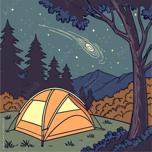 camping in the forest