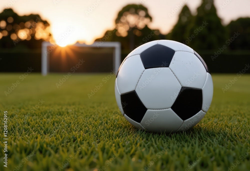 Fototapeta premium soccer ball on the grass