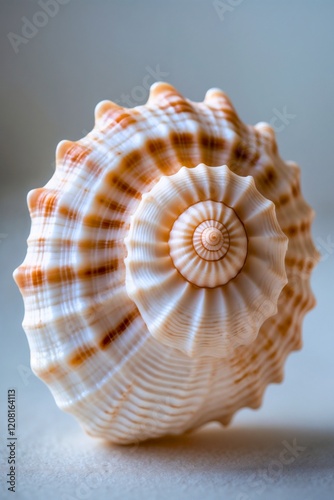 The intricate details of a seashell, showcasing its unique textures and patterns.