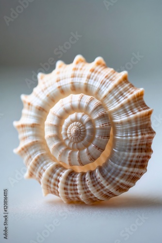 The intricate details of a seashell, showcasing its unique textures and patterns.