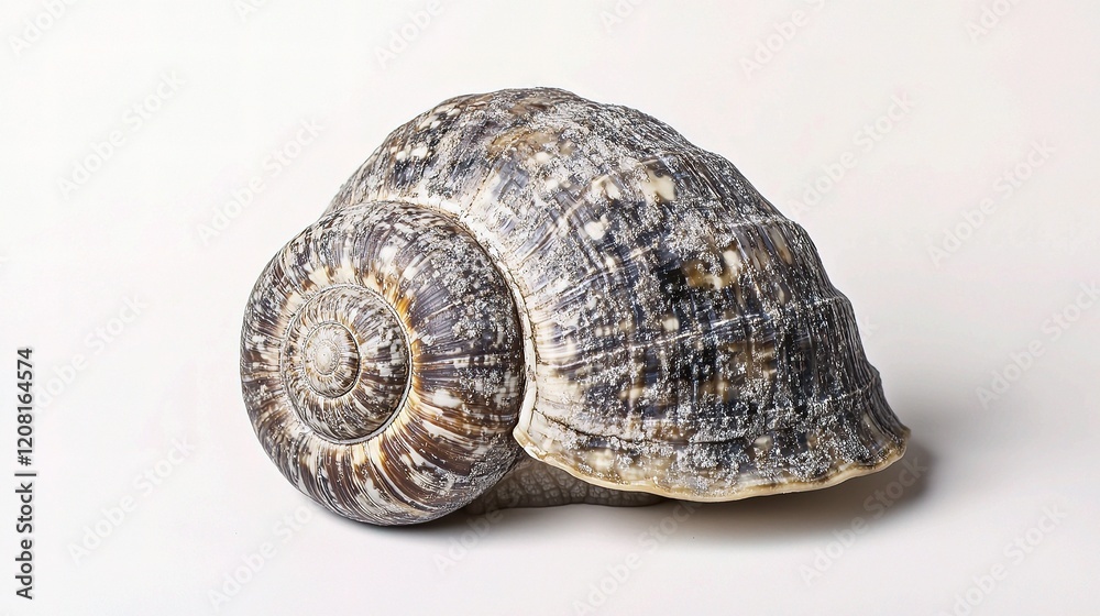 Textured Snail Shell Isolated on White Background for Nature Themes Textured Snail Shell Isolated on White Background for Nature Themes