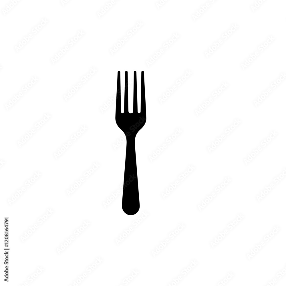 Fork silhouette vector flat design. Fork silhouette vector flat design.