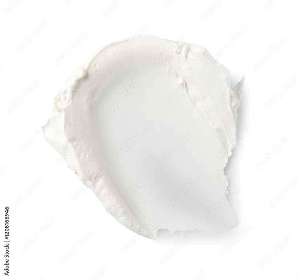 Cream isolated on white, top view. Sample of cosmetic product Cream isolated on white, top view. Sample of cosmetic product