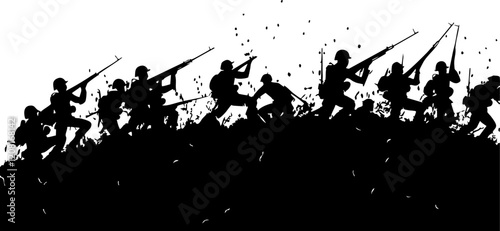 Dynamic Silhouettes of Soldiers in Battle: An Artistic Representation for Military Themes and Graphic Design