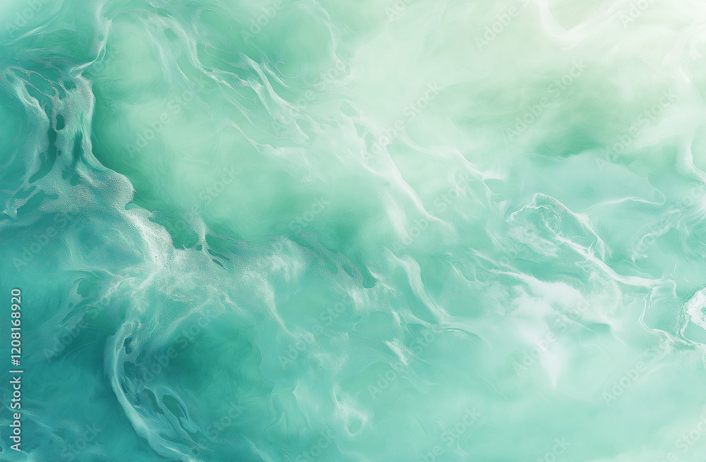 Obraz premium Light Blue and Green Watercolor Gradient Background in Pastel Tones, High Resolution and Detail, Professional Photography with Depth of Field, Hyper-Realistic and High-Quality Design