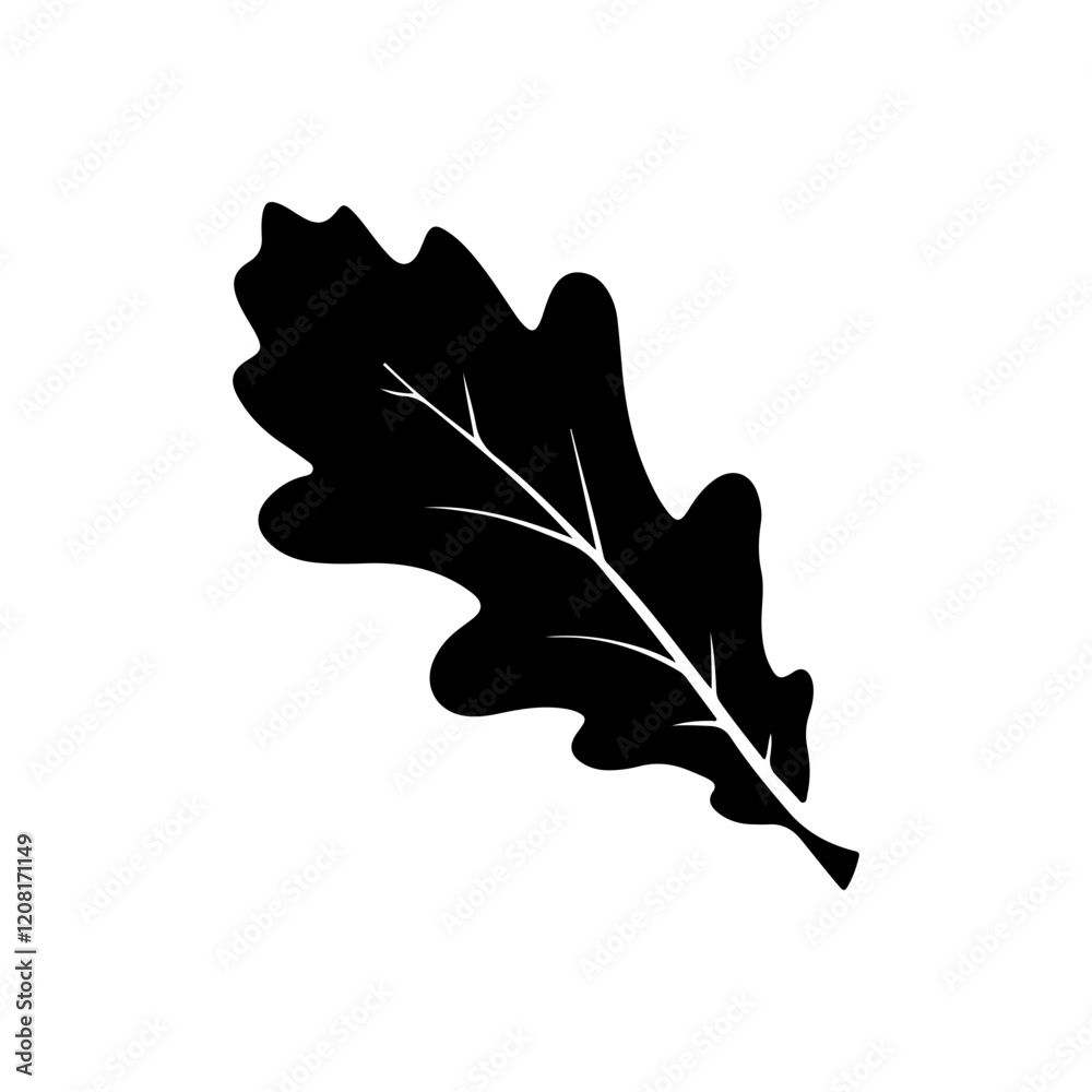 Obraz premium Oak leaf icon silhouette vector illustration design.