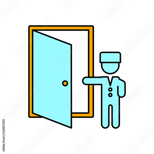 doorman icons  symbol vector elements for infographic web
