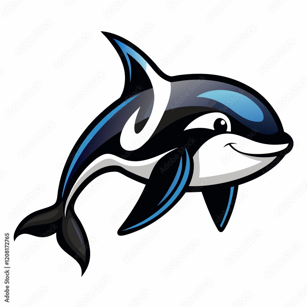 Fototapeta premium dolphin isolated on white Illustrations and artwork