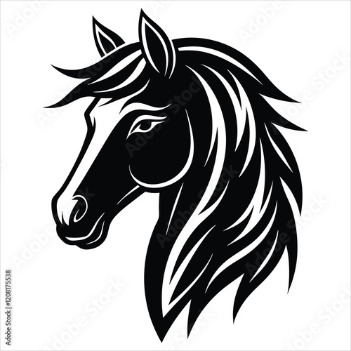 Wallpaper Mural Horse head vector art illustration icon logo Torontodigital.ca