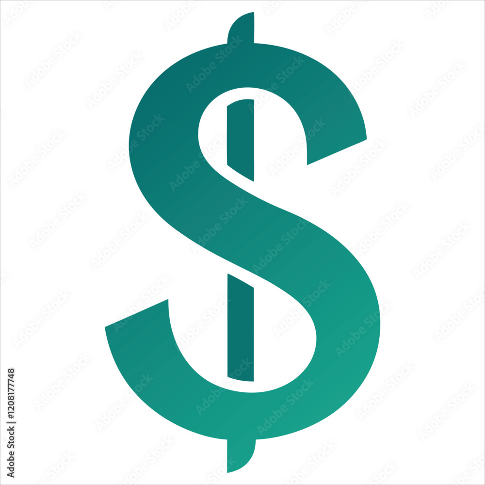 Fototapeta premium Dollar sign vector art illustration icon logo