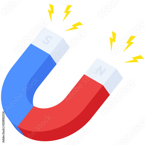 Horseshoe Magnet with Magnetic Field