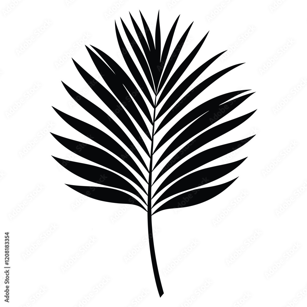 Broad palm leaf vector art illustration icon logo Broad palm leaf vector art illustration icon logo
