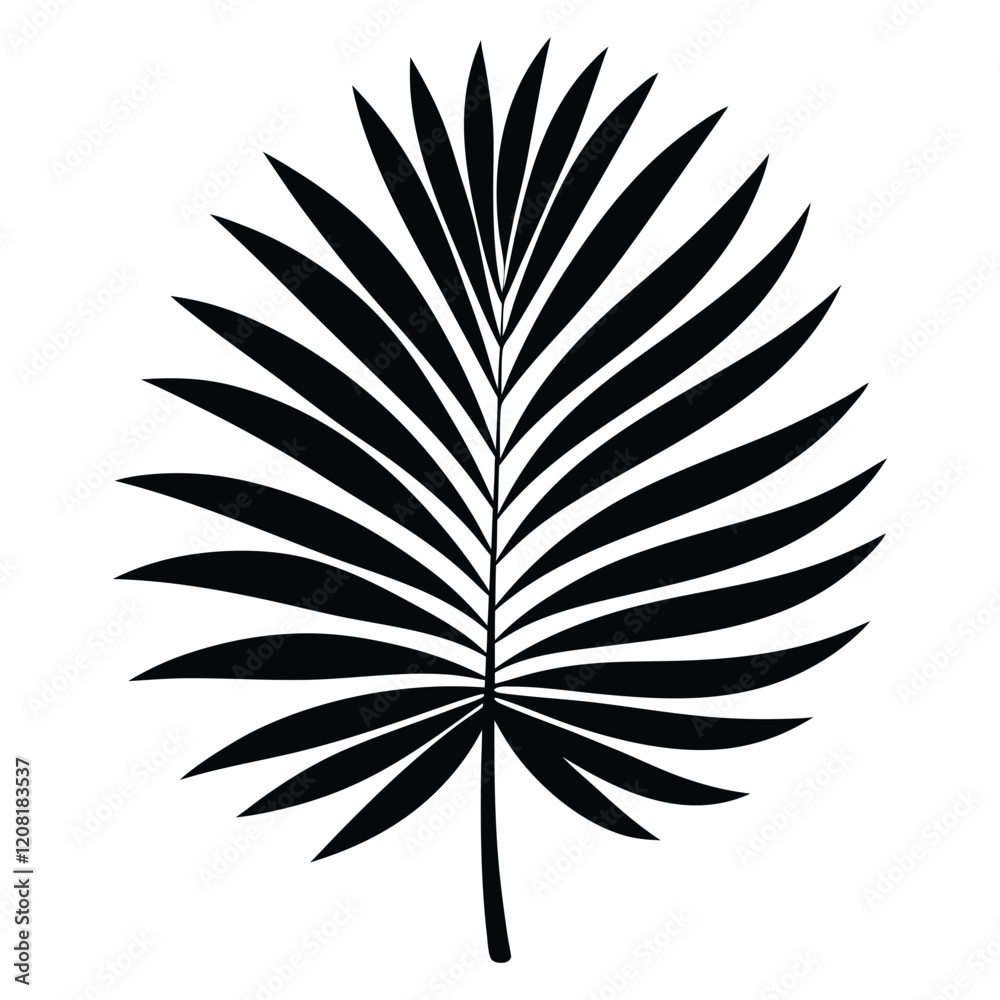 Obraz premium Broad palm leaf vector art illustration icon logo