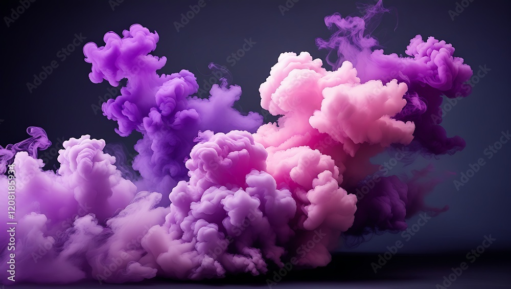Abstract Purple and Pink Smoke Explosion on Dark Background Abstract Purple and Pink Smoke Explosion on Dark Background