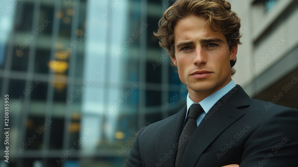 Confident Young Businessman in City Confident Young Businessman in City