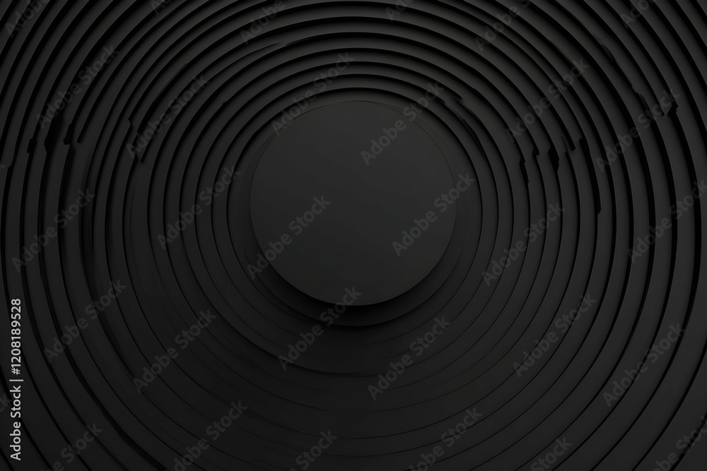 Obraz premium Abstract 3D Black Circular Background