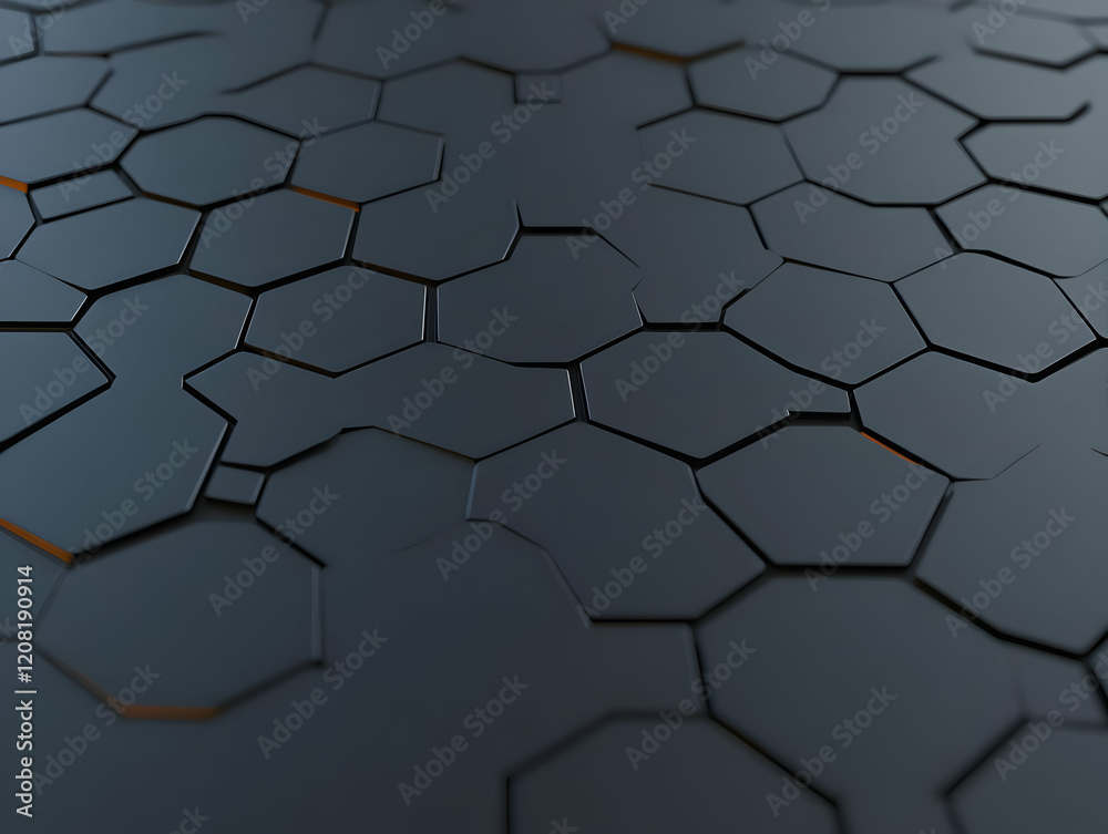 Dark Hexagon 3D Abstract Background