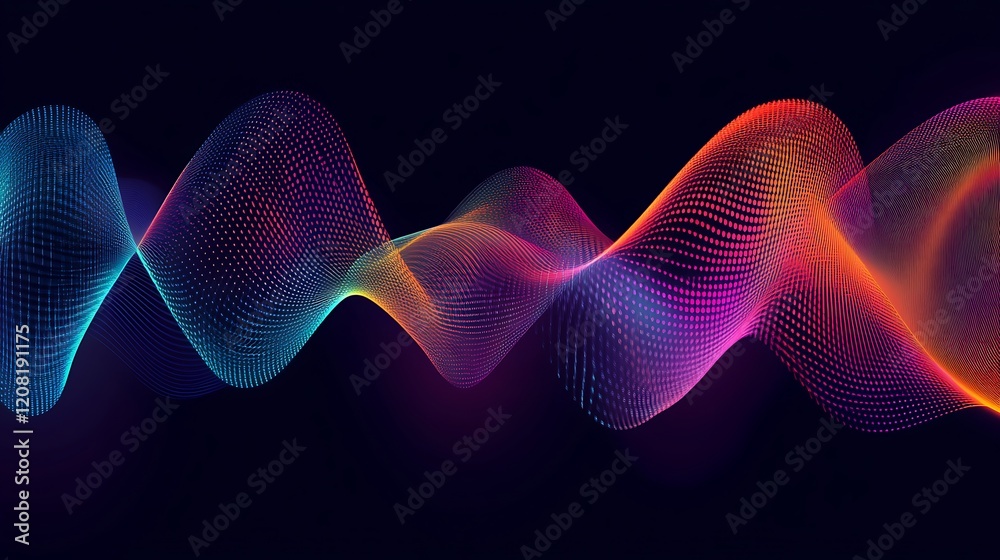 Fototapeta premium Abstract Colorful Waves of Light and Dots