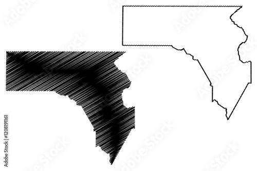 Fannin County, Georgia (U.S. county, United States of America,USA, U.S., US) map vector illustration, scribble sketch Fannin map photo