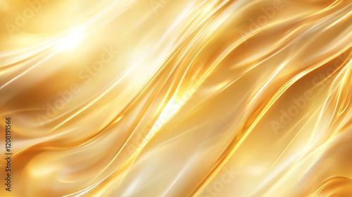 Abstract shiny and sparkle Elegant gold colored waves with glittering particles, luxury swirling curved geometric gold line background with gold particle, A luxurious gold background with lines.