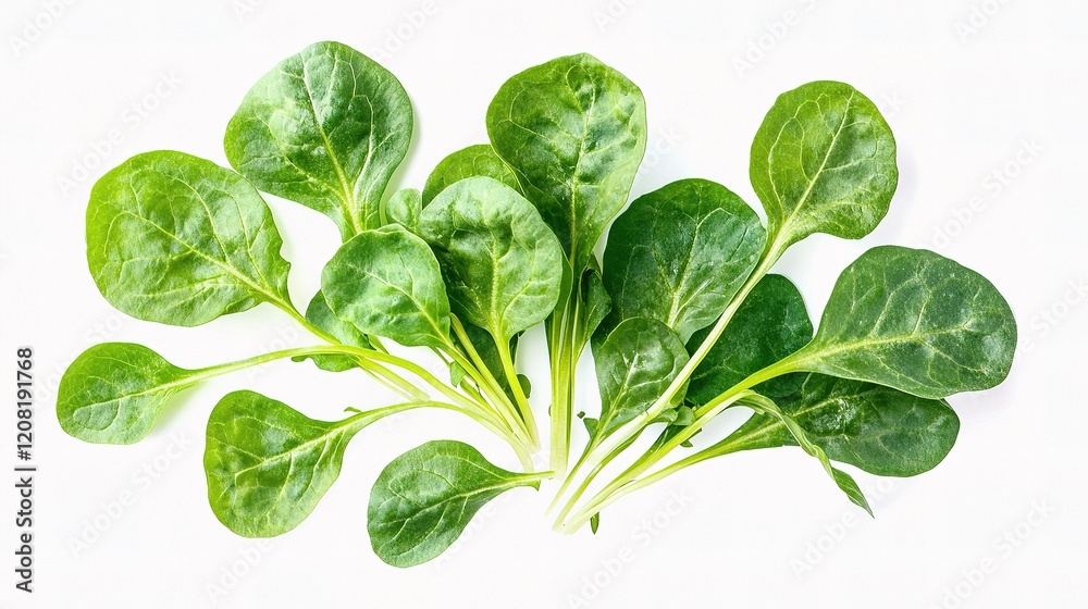 Obraz premium Fresh Green Lettuce Leaves Isolated on White Background