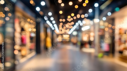 Wallpaper Mural New store interior with blurred lights and bokeh effect creating a modern shopping atmosphere. Torontodigital.ca