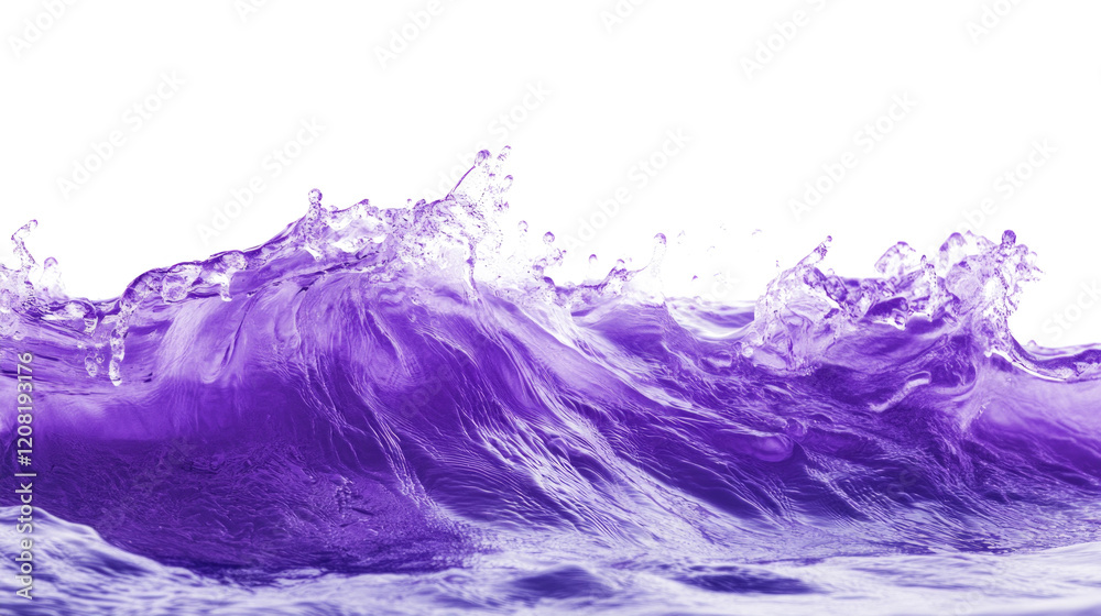 Rich purple liquid wave on a white background creates an elegant visual effect for design purposes Rich purple liquid wave on a white background creates an elegant visual effect for design purposes
