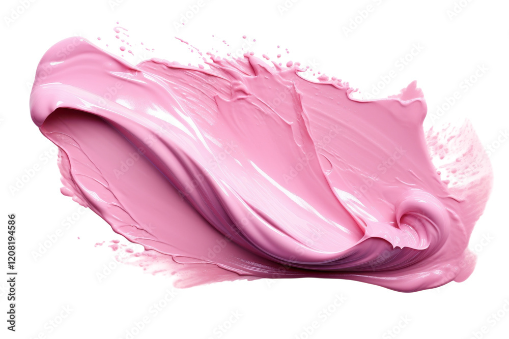 Swirl of soft pink paint on a clean surface, showcasing texture and color variation in artistic expression isolated on transparent background Swirl of soft pink paint on a clean surface, showcasing texture and color variation in artistic expression isolated on transparent background