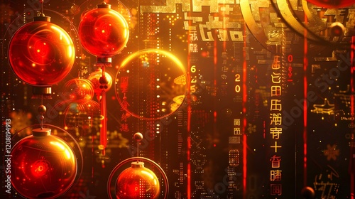 Modern Chinese New Year 2025 wallpaper with sleek digital art and vibrant designs