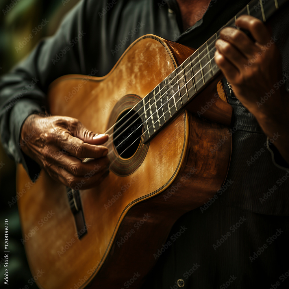 Fototapeta premium Man playing classical guitar.