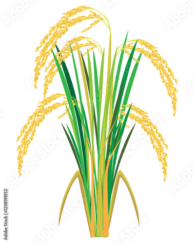 isolated rice plant on white background vector design