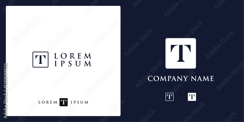 T Letter Logo and icon with frame, vector image editable T Letter Logo and icon with frame, vector image editable