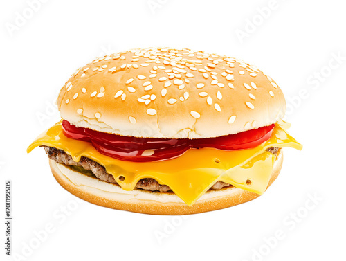 Sandwich with cheese isolated on transparent or white background, PNG 