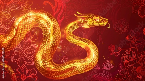 Celebratory Year of the Snake 2025 design showcasing colorful snake-themed elements