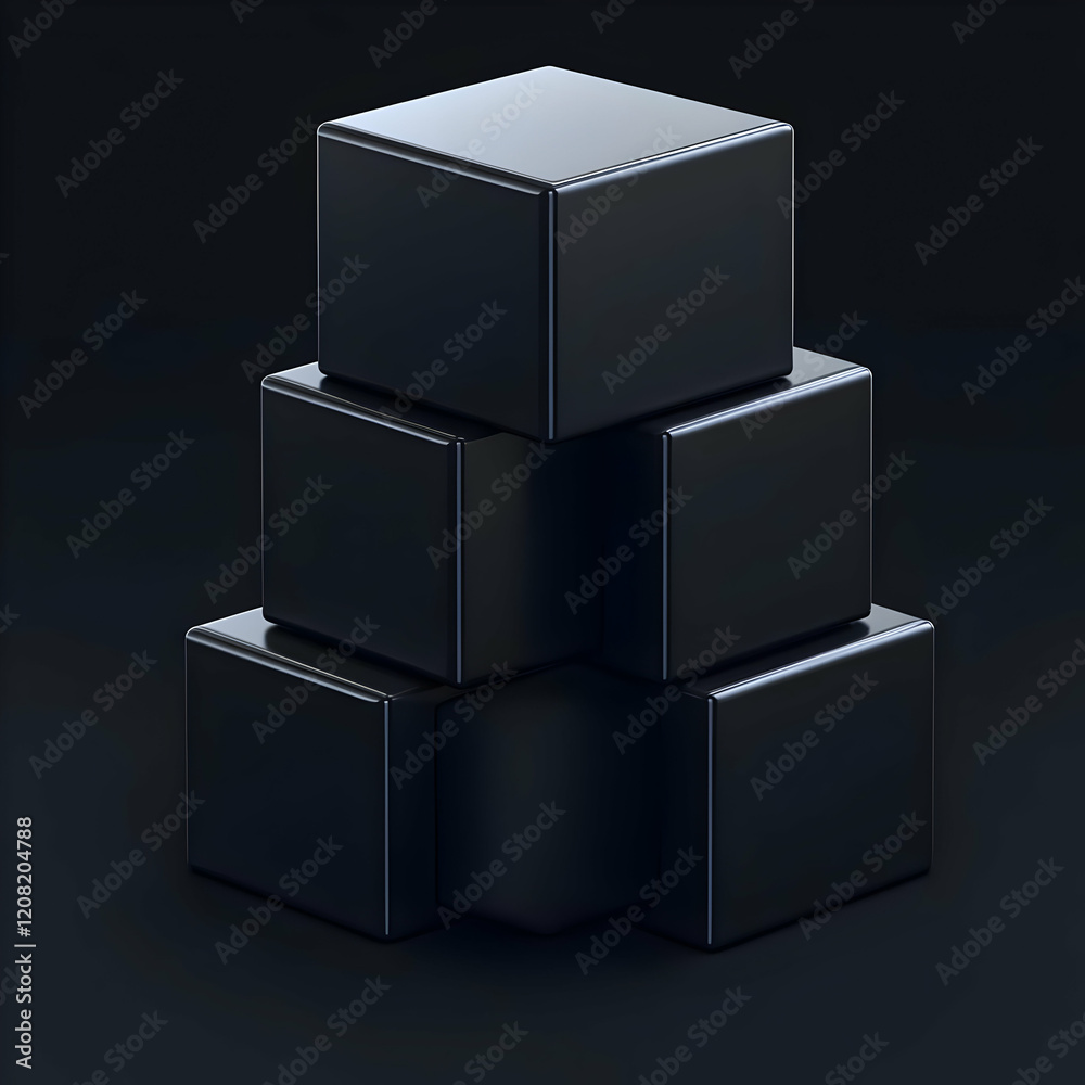 Obraz premium Dark Cube 3D Illustration