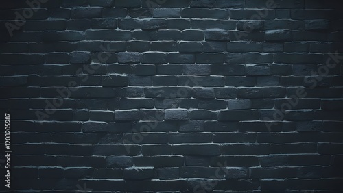 Close-up view of black brick wall textured background