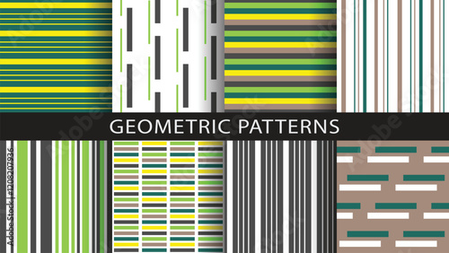 Set of seamless linear geometric patterns
