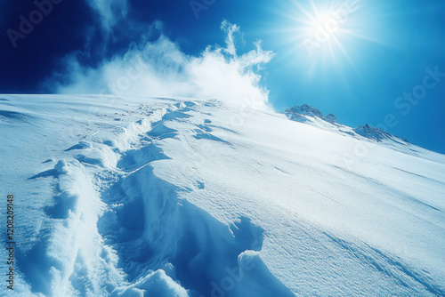 Ski Hill With Blue Sky