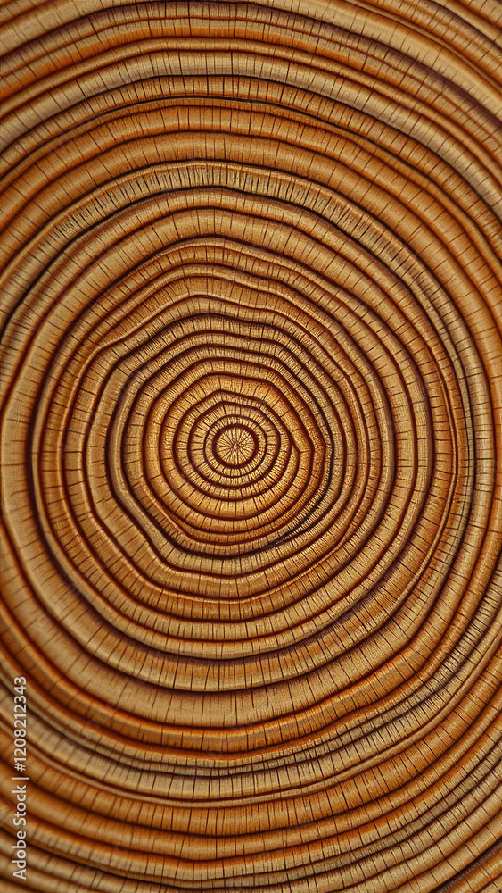 Close-up of tree rings with variety of widths and colors, tree background, tree slice, annual growth layers Close-up of tree rings with variety of widths and colors, tree background, tree slice, annual growth layers