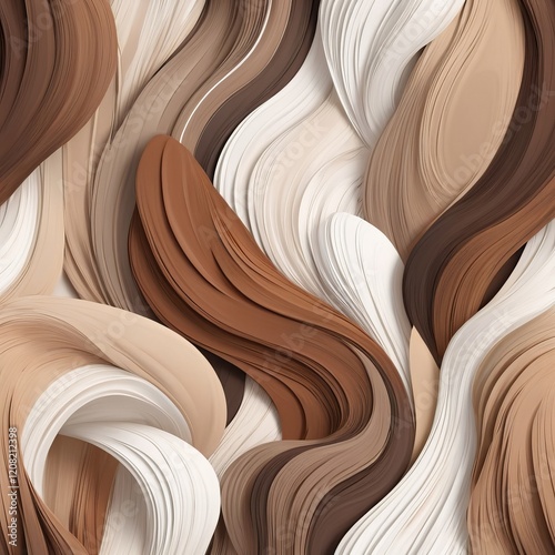 Abstract brushstroke textures in earthy and neutral tones, showcasing a modern artistic design ideal for natural and organic-themed creative projects or backgrounds. photo