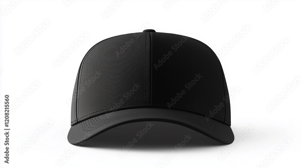 Mock up blank black snaback hat, white background. AI generated images. Mock up blank black snaback hat, white background. AI generated images.